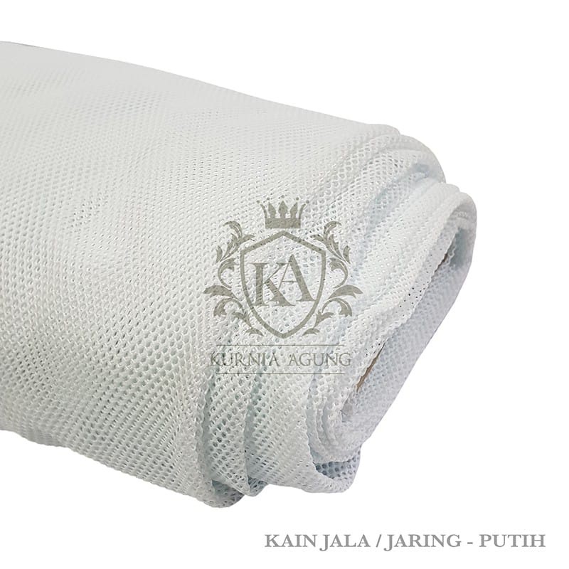 Kain Jala Jaring Poliester Warna Putih Lubang Kecil Meteran dan 0.5 Meter Bahan Tas Gendongan Bayi Sepatu Topi Lebar 160cm Murah Kualitas bahan Tebal Kuat Premium