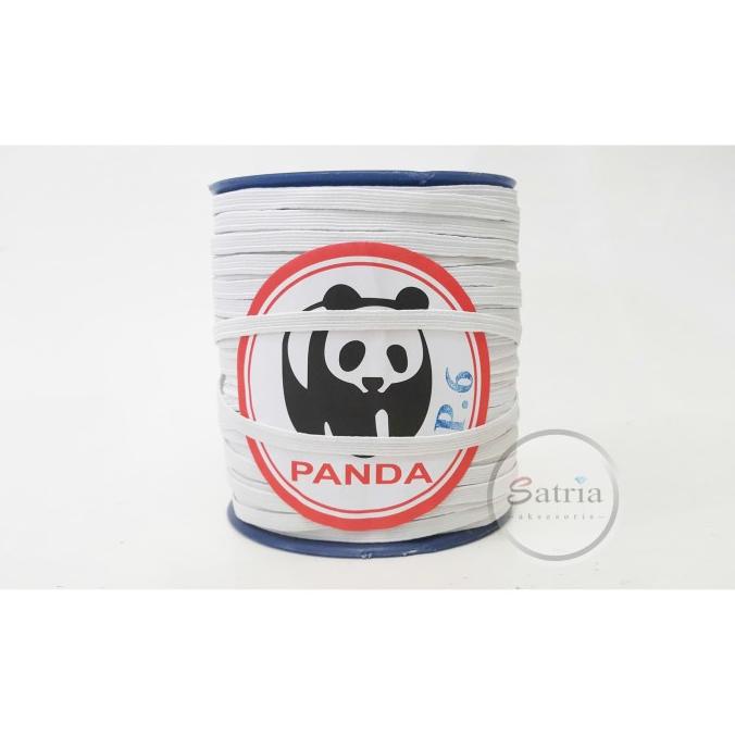 ] Tali Karet Elastic Panda Putih SJ6 6mm / Tali Karet Kolor