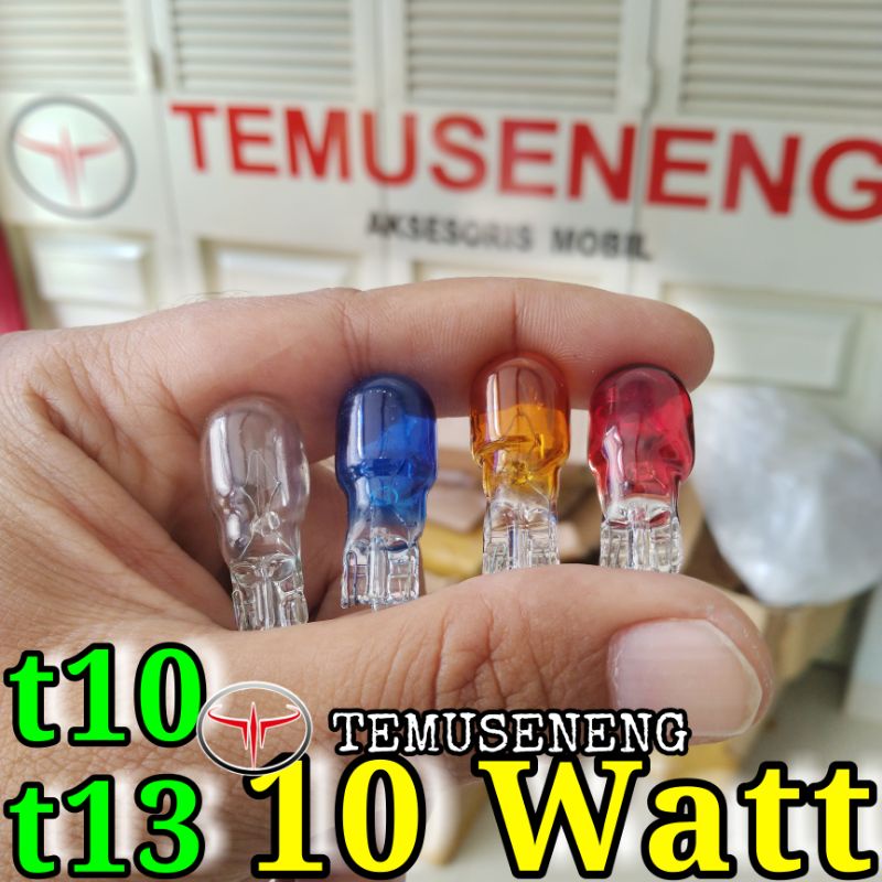 Lampu Bohlam T10 T13 Bohlam Tancap Warna Sen Sein Kota Mobil Motor 10Watt 12V 10W Model Tancep