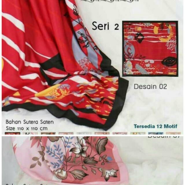 HIJAB SILK MOTIF SEGI EMPAT