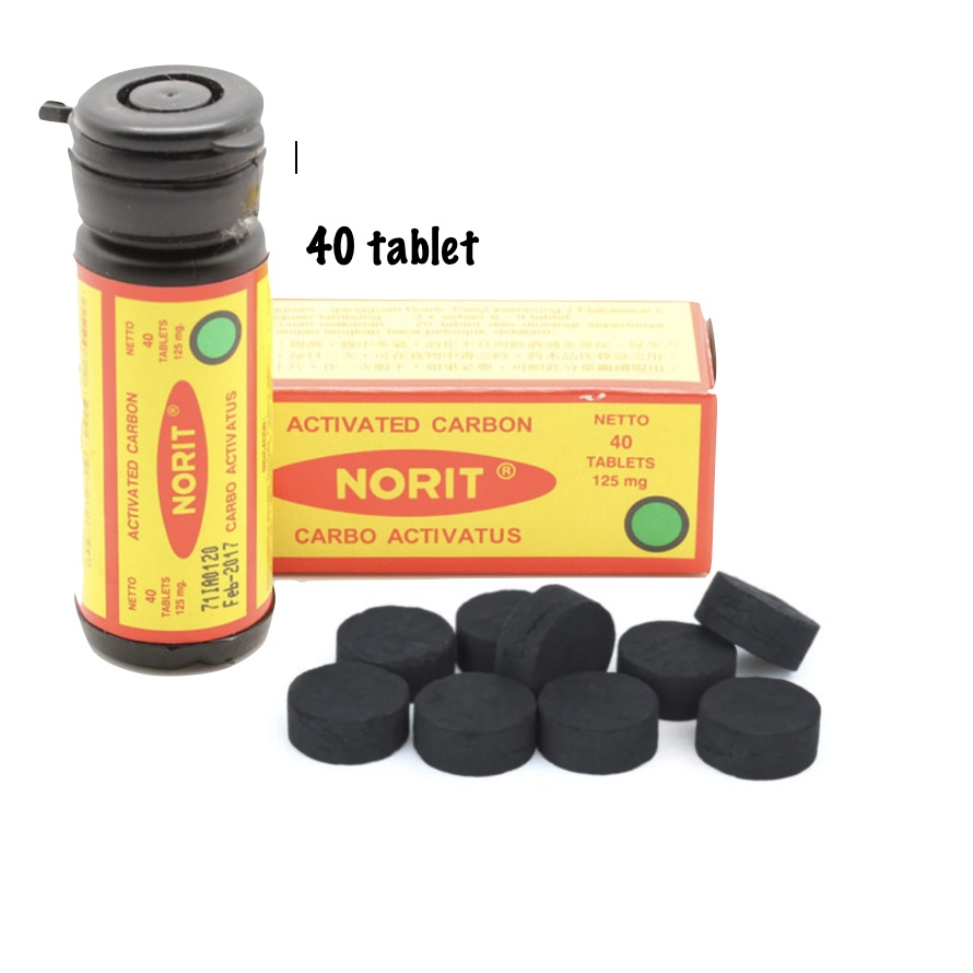 Carbon Norit cap lang [ 40 tablet ]