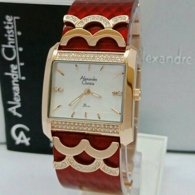 JAM TANGAN WANITA ALEXANDRE CHRISTIE 2706  AC CEWE RED ROSEGOLD