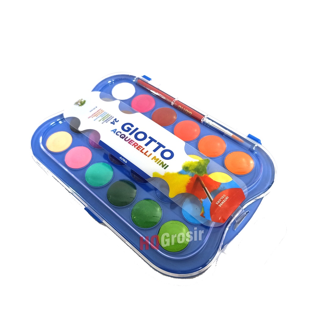 

Giotto Acquerelli Mini 24 WaterColour Cat Air 24 Warna Plus Kuas