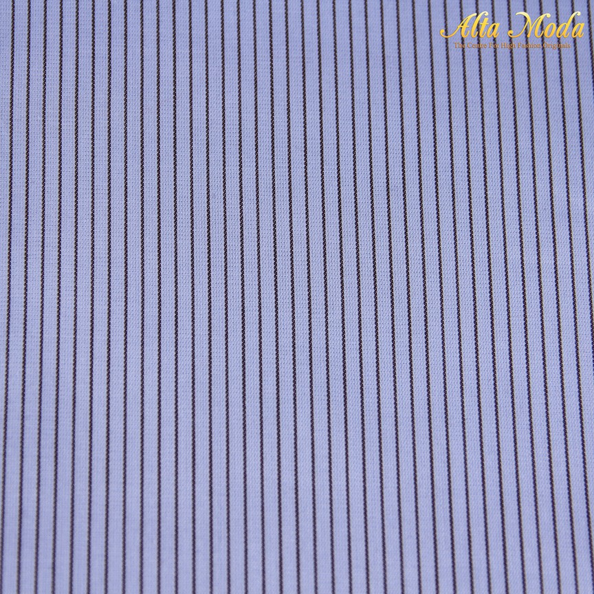 

Alta Moda Cotton Shirting Medium Slate Blue Motif Garis Ungu (1M)