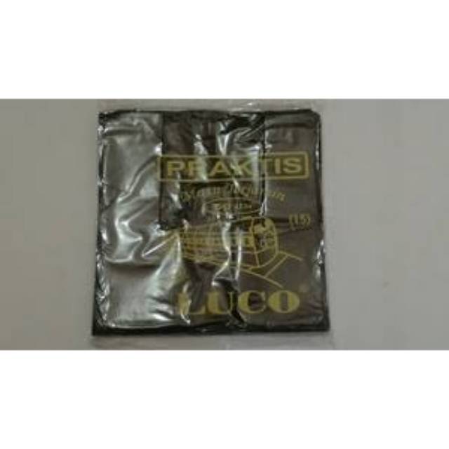 kantong plastik kresek ekonomis luco uk 15 x 30 Hitam isi 50 lembar