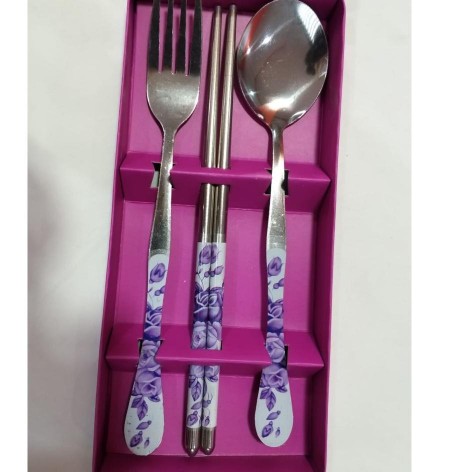 ❉ Sendok Garpu Sumpit Sakura Kemas Full Box / 20pcs || Souvenir ℗