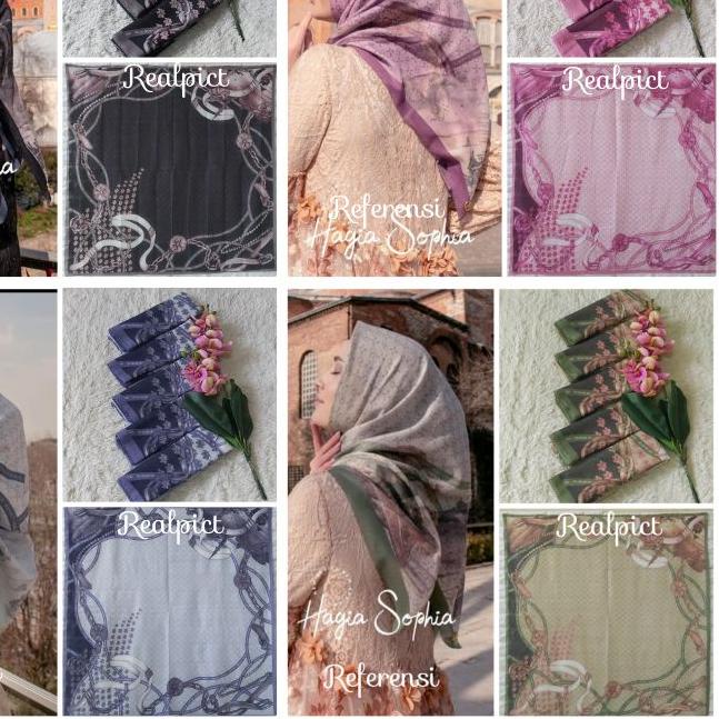 )Kerudung Segi Empat Alfarizibusana Denai Voal Motif Premium Terbaru