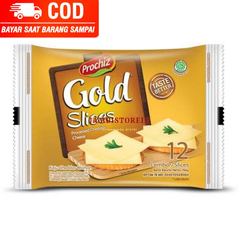 

(JAMBISTOREID) Prochiz Gold Slices 12pcs Keju Burger Sandwich Premium Irisan Tipis Satuan Jambi