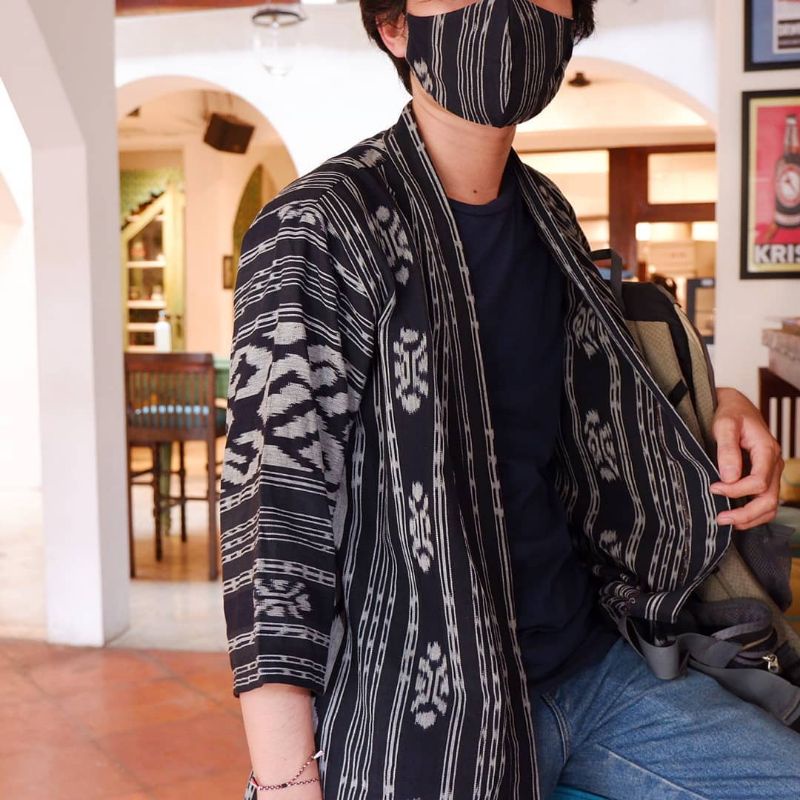 kimono etnik - kimono tenun - kimono - outerwear - baju pria