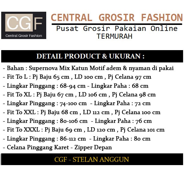 Setelan Anggun - Central Grosir Fashion (CGF) - Ukuran L-3XL - Matt Supernova mix Katun Motif