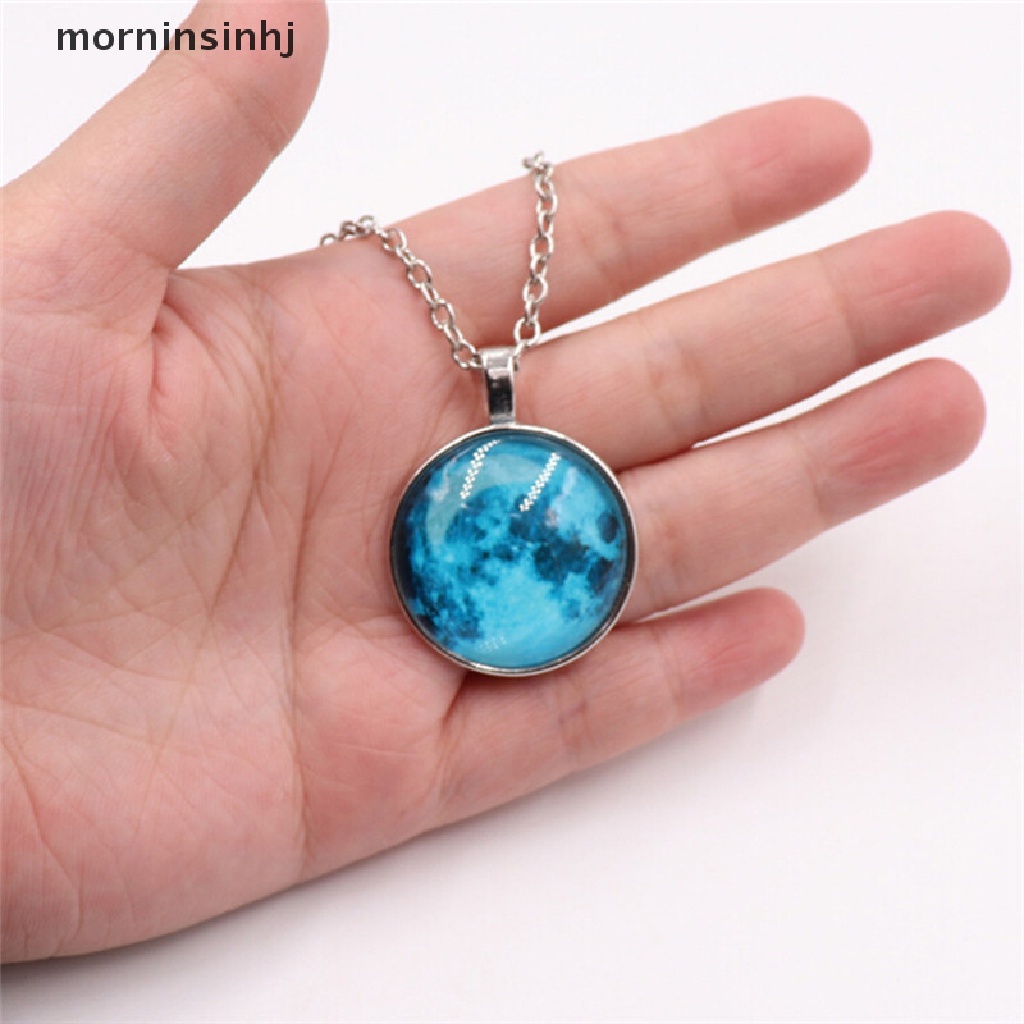 Mor Kalung Rantai Liontin Bulan Sabit Glow In The Dark Untuk Wanita