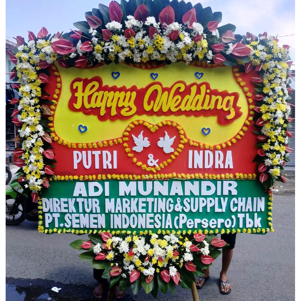 Karangan Bunga Papan Happy Wedding (Bogor)