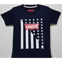 Baju kaos karakter anak cowok motif LEVIS BINTANG hitam size 1-10 bahan katun lembut