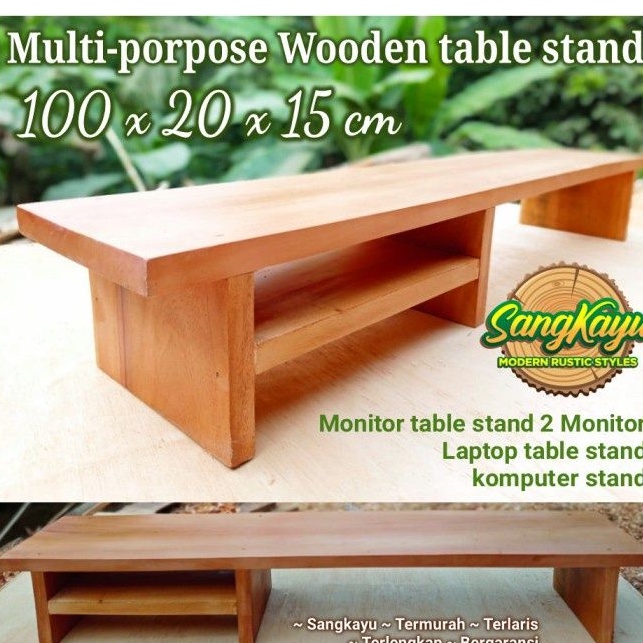 Monitor stand kayu Meja laptop meja monitor table 2 Monitor lesehan