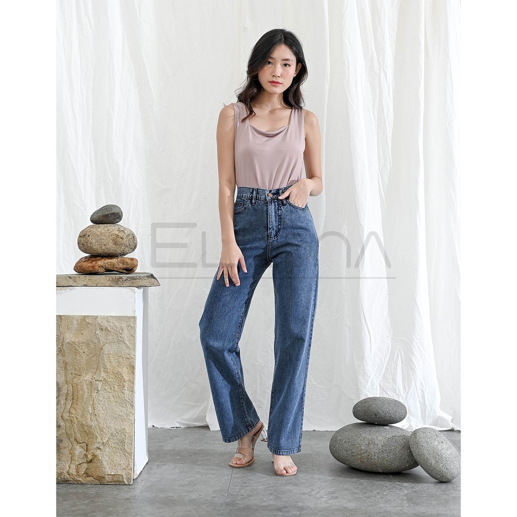 OSSO JEANS - Fiona Kulot Jeans Warna Snowblue