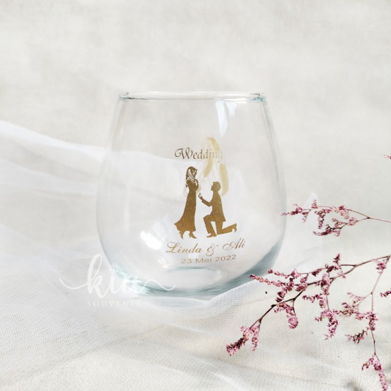 Souvenir Gelas Kaca Tuscany - Gelas Kaca Sablon - Gelas Citinova - Gelas Minum Custom