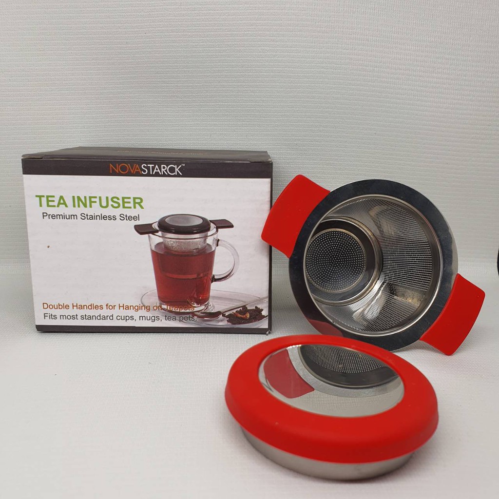 tea disfuser saringan teh stainless dengan pegangan silicon