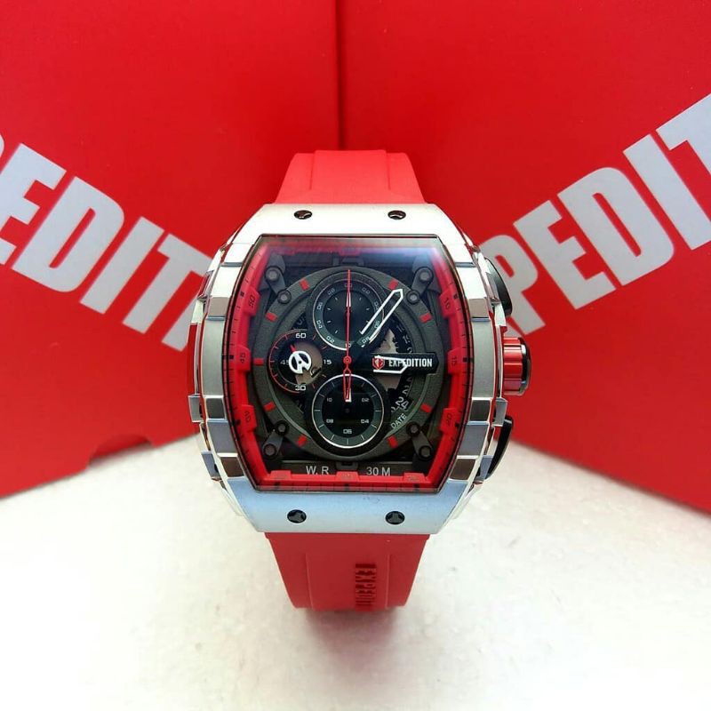 Jam Tangan Expedition E6782 Red / Slvr Original
