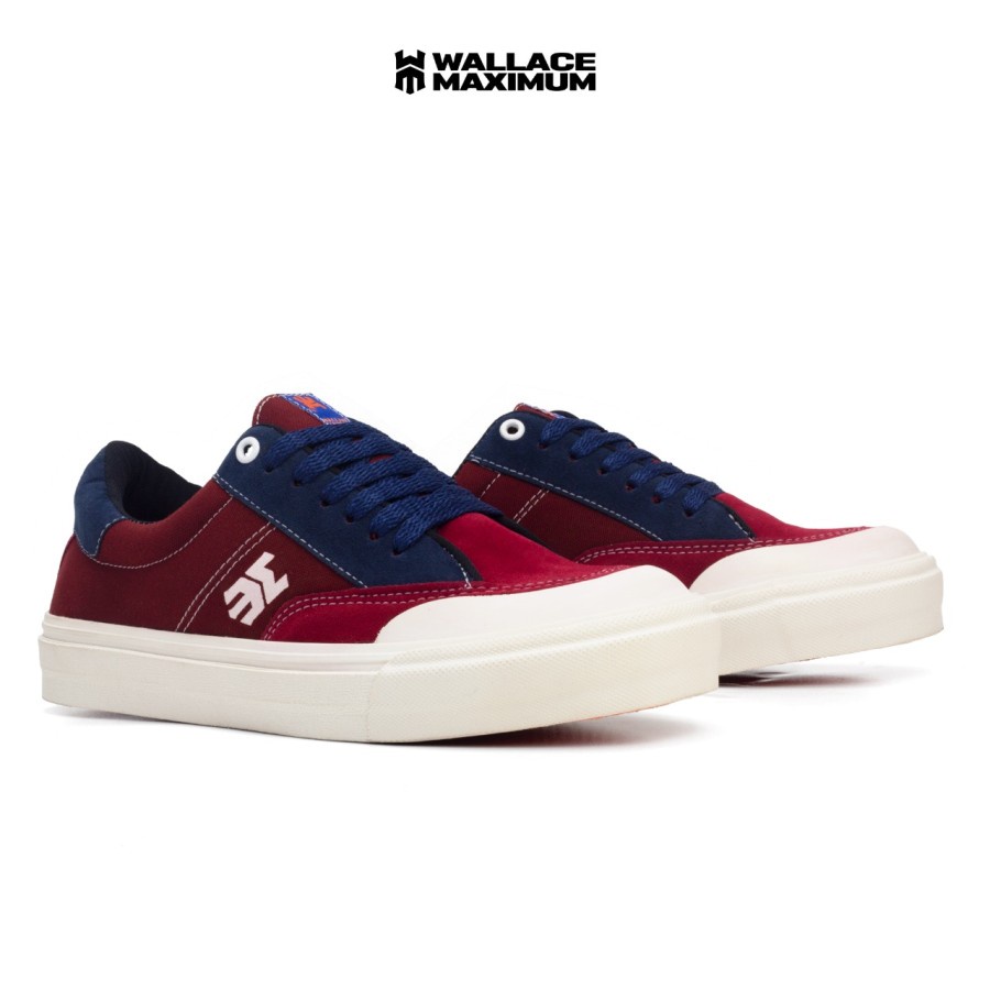 WaMa 39-43 Merco Maroon Navy Sepatu Casual Sneakers Pria Original Product Wallace Maximum