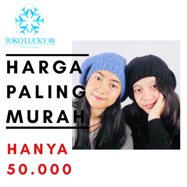 IMPORT Hat Baret Thick Topi Baret Rajut Wool Tebal Musim Dingin Beret Hat infinity winter