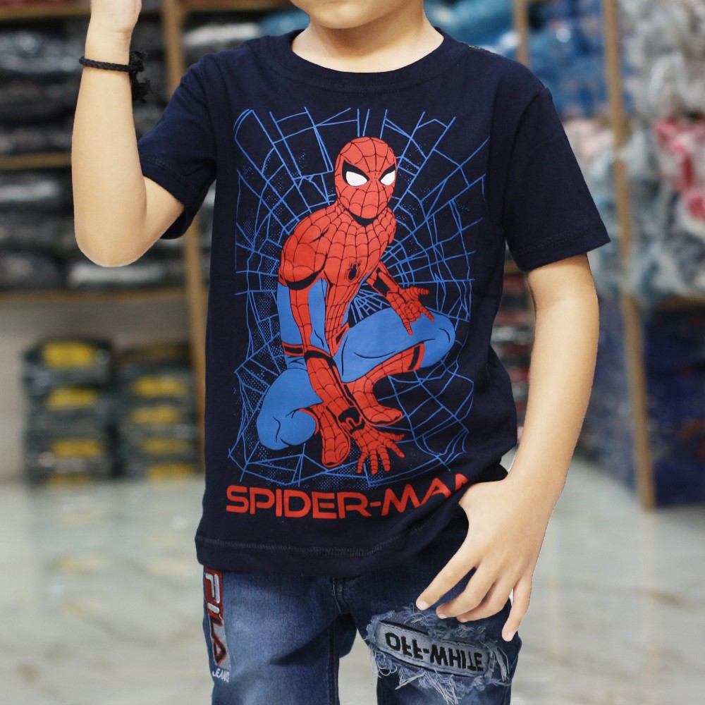 Kaos Gambar Lucu Spiderman Baju Anak Laki Perempuan Terbaru