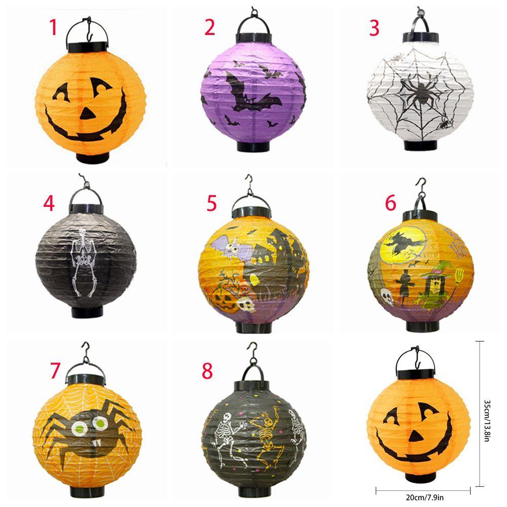 [Elegan] Lampion Kertas Horror Taman Dekorasi Halloween Dengan Lampu LED Dekorasi Halloween Horror Lantern