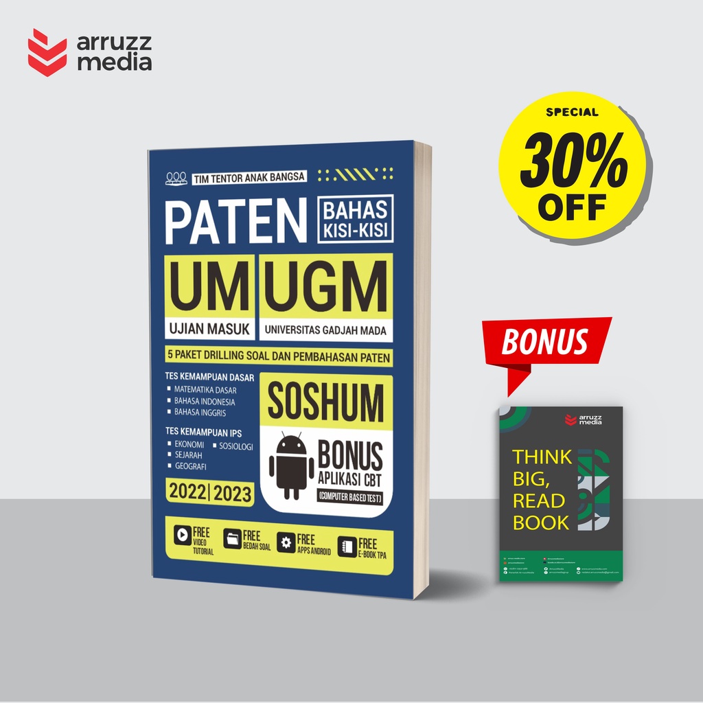 Jual Buku Ujian Masuk UGM 2022 2023 SOSHUM : Paten Bahas Kisi-Kisi UM ...