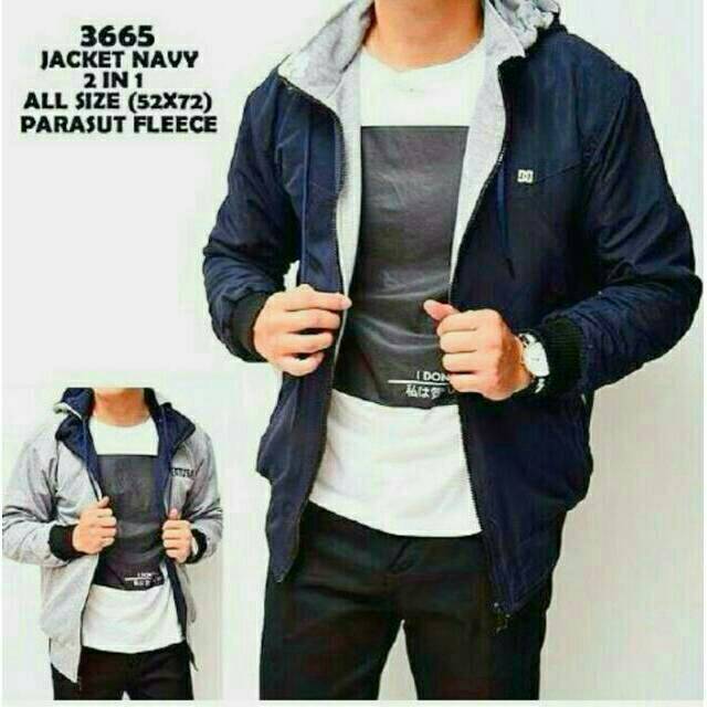 Jaket BB bolak-balik parasut pria wanita