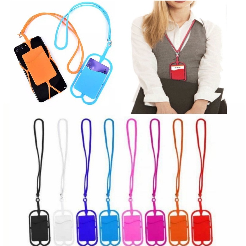 Trend-GANTUNGAN CARD HANDPHONE HP TALI LEHER SILICONE