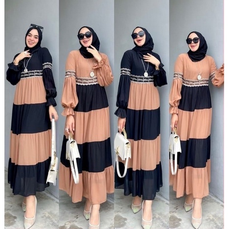 Gamis Dress Remaja Modern Trandy Kekinian 2022 Maxy Hernita Gamis Kondangan Murah Simple Elegant