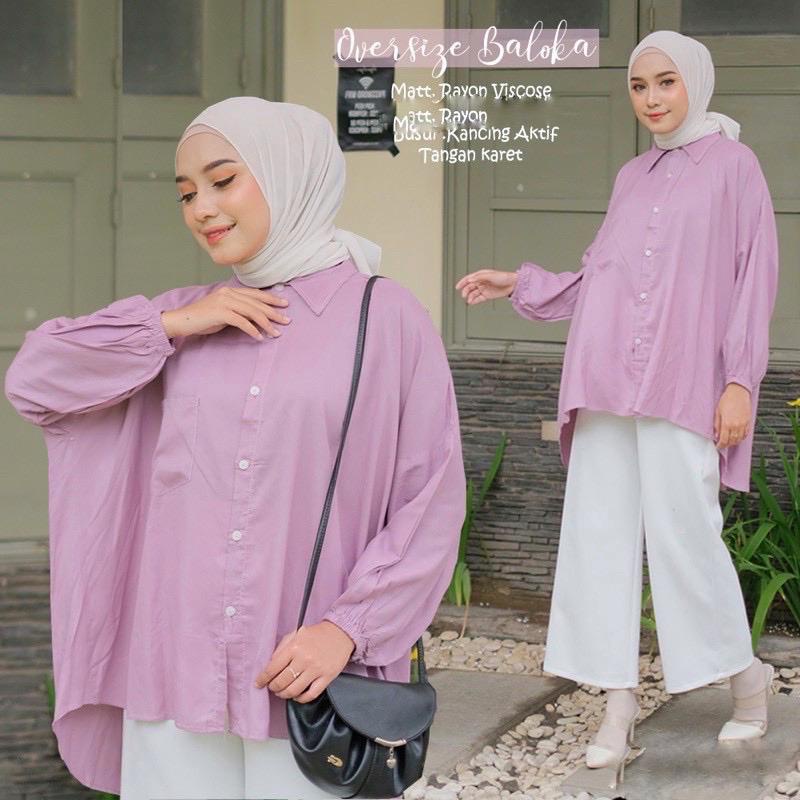 1KG MUAT 5PCS | HANNA OVERSIZE SHIRT TOP RAYON VISCOSE JUMBO HIGH QUALITY PREMIUM HITS OOTD