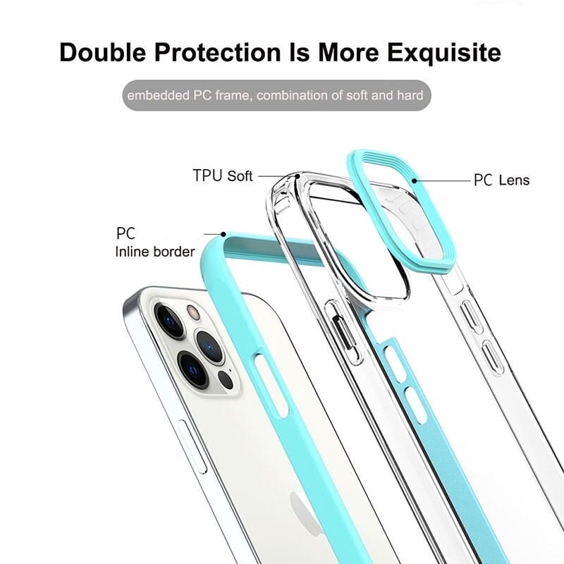 IPHONE 13 13 PRO 13 PRO MAX 13 MINI / IPHONE 12 12 PRO 12 PRO MAX 12 MINI CLEAR CASE 3 IN 1 SLOT CARD HOLDER POCKET 2 LAYERS