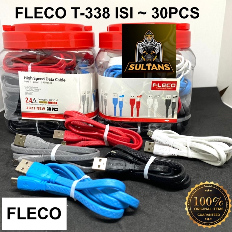 PROMO SULTAN T-338 PERTOPLES ISI ~30PCS KABEL DATA FLECO MICRO ORIGINAL FASTCHARGING