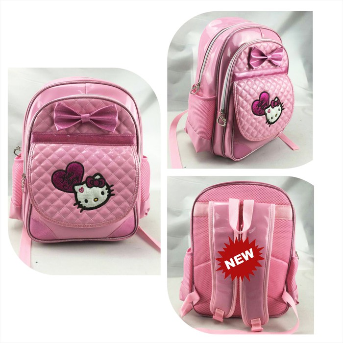 Tas Anak Ransel SD Hello Kitty Pita Cantik Import - Pink Muda