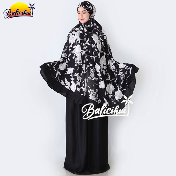 Balicihui Mukena Alina Hitam 2 Mukena Bali Dewasa by Balicihui