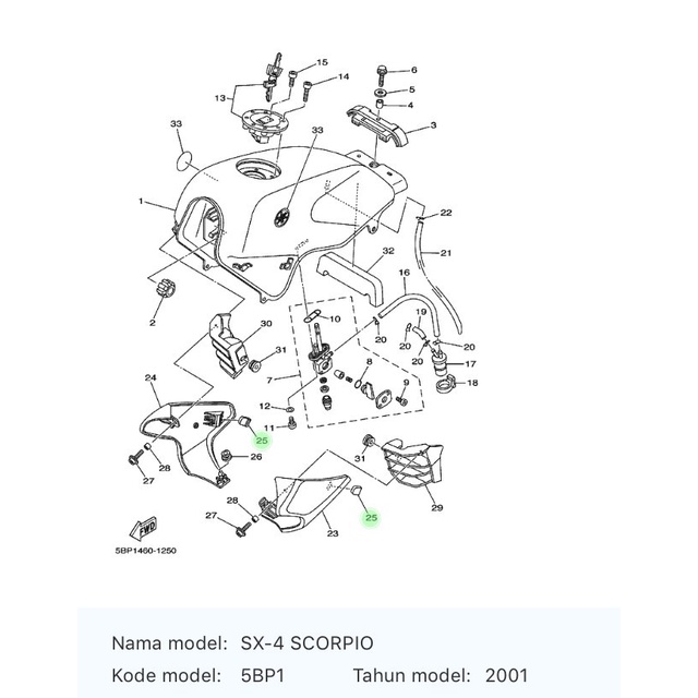 Karet Air Scoop Scorpio 90480-16185
