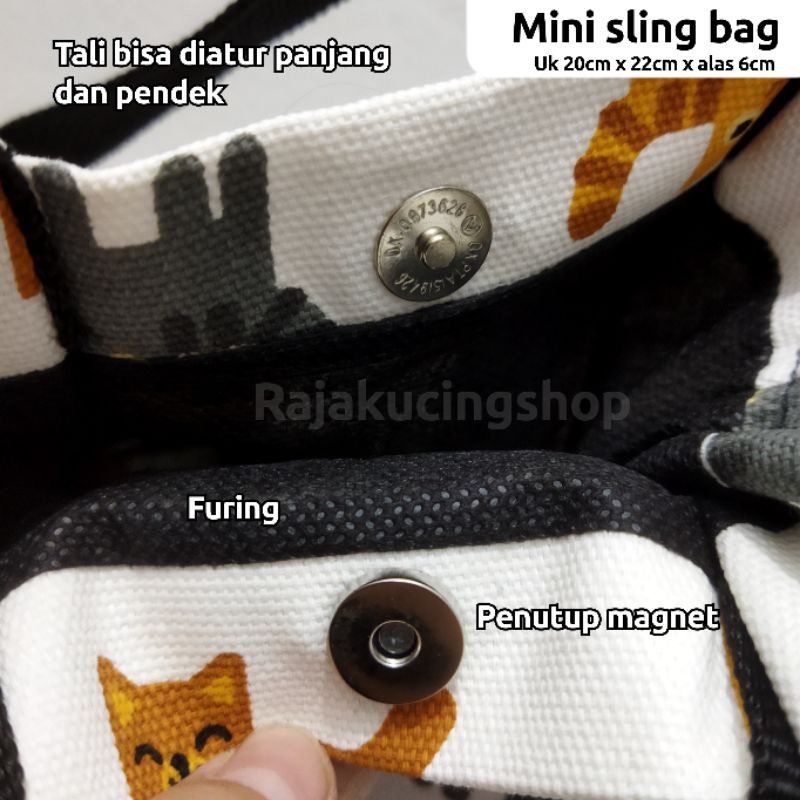 Totebag premium lucu motif kucing