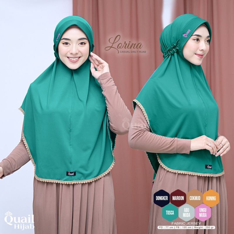 LORINA ORIGINAL QUAIL HIJAB | JILBAB JERSEY QUAIL | JILBAB RENDA QUAIL