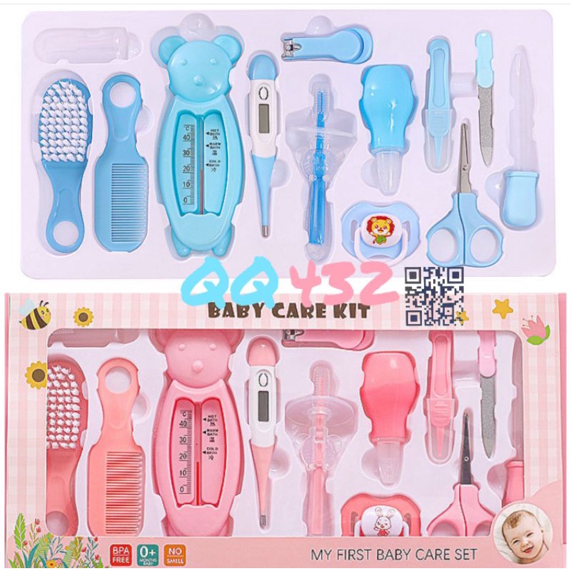 Baby care kit set 13 in 1 sisir gunting termometer bayi Baby Nail Gift Set Termogun Thermogun