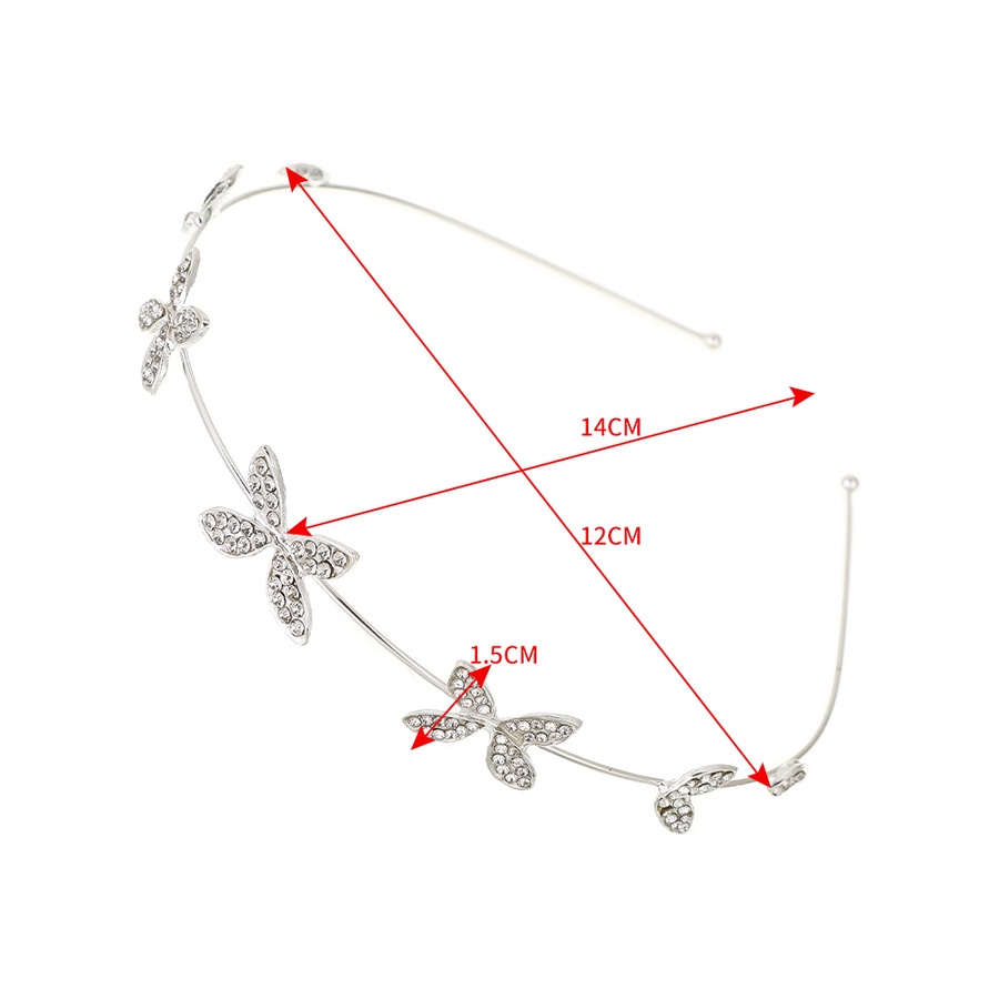 Bando Tipis Desain Bunga Butterfly Aksen Kristal Berlian Imitasi Bahan Alloy Gaya Korea Untuk Wanita