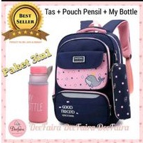 Tas Ransel Sekolah Anak Model Paus Plus My Botol Untuk Anak Paud TK Sd