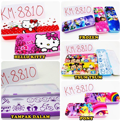 

PC KM-8810 PENSIL CASE TEMPAT PENSIL HELLO KITTY FROZEN PONY TSUM TSUM