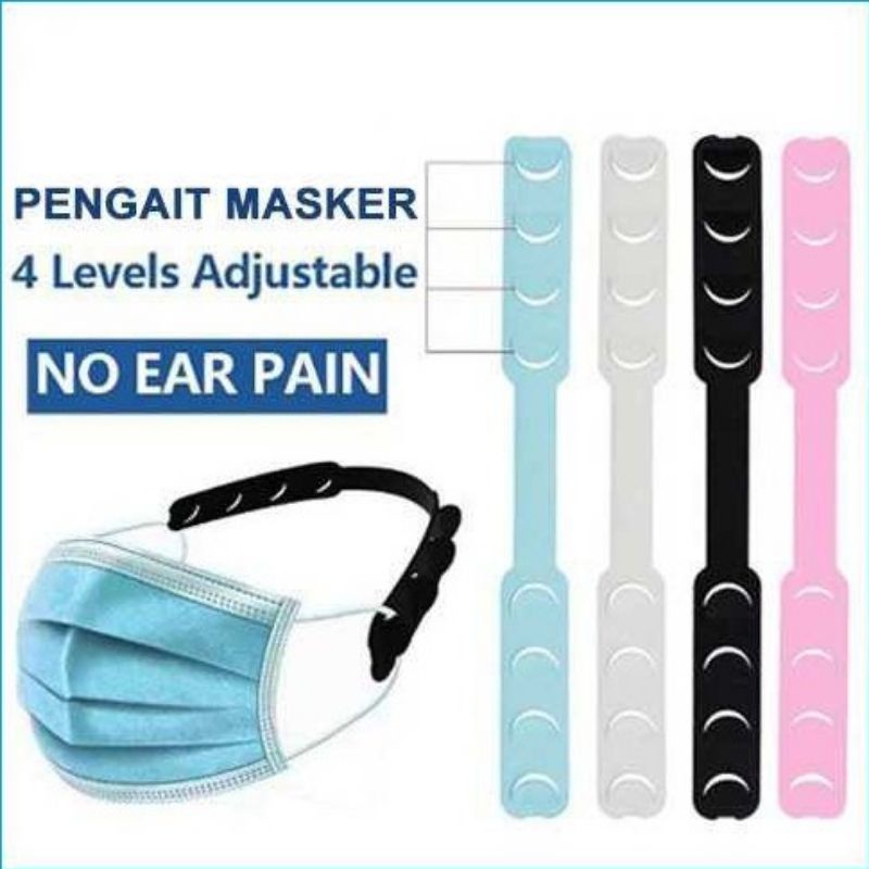 Pengait tali masker bahan plastik konektor masker- pink