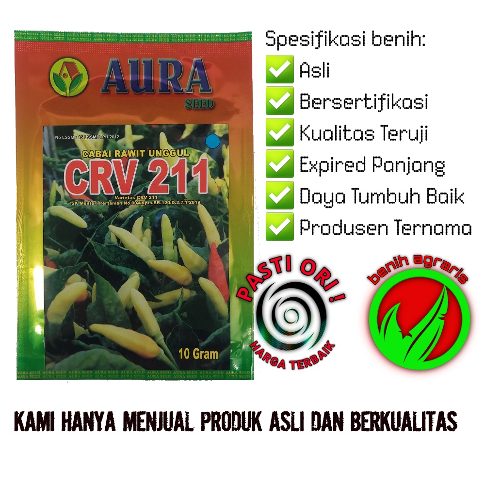 Benih Cabe CRV 211 10 gr Cap Aura Seed