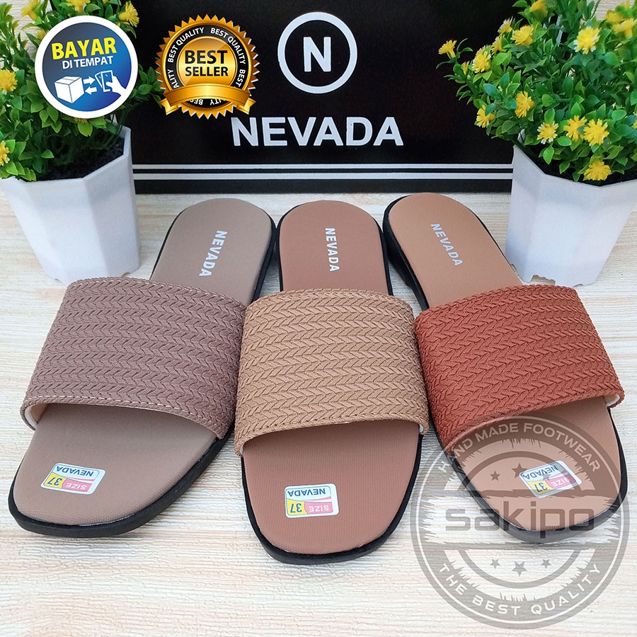 PROMO 12.12 BIRTHDAY SALE  SANDAL SLOP WANITA DEWASA RAJUT NEVADA TRENDI TERBARU / SAKIPO