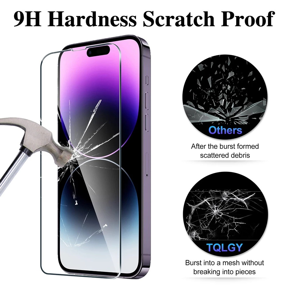 Pelindung Layar Tempered Glass HD Anti Sidik Jari Untuk Iphone 14 14 Plus 14 Pro 14 Pro Max