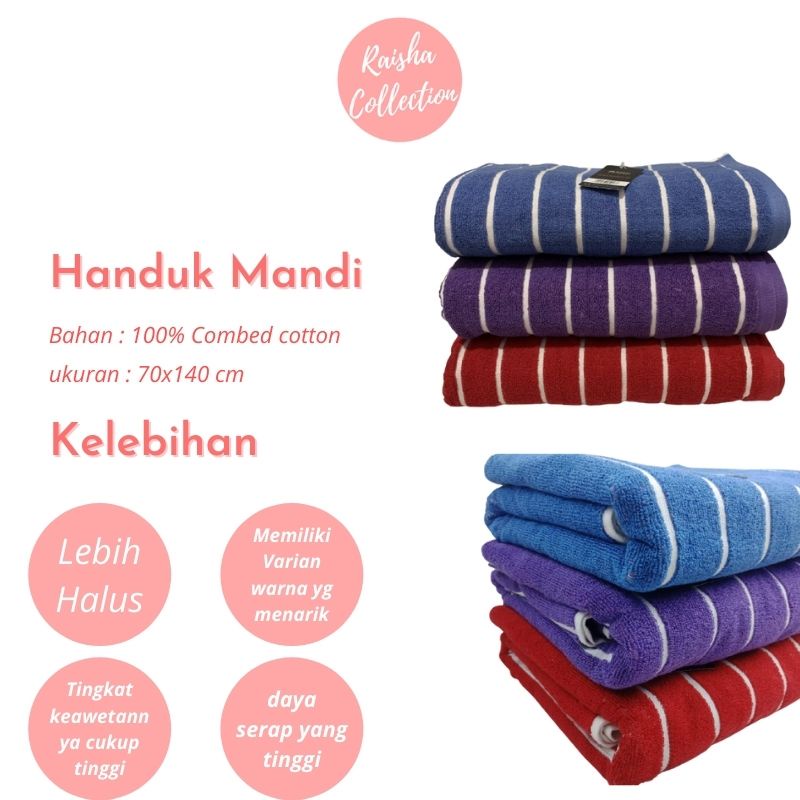 RC Terry Palmer Handuk Mandi Dewasa Excellent Salur Ukuran Jumbo 70x140 cm