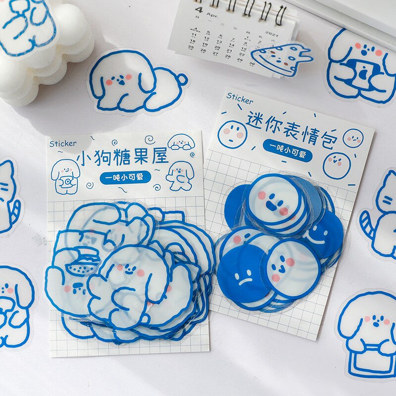 

[ , ] 40pcs Sticker Deco Character Cute Emoji / Stiker Anti Air untuk Cup, Tumbler