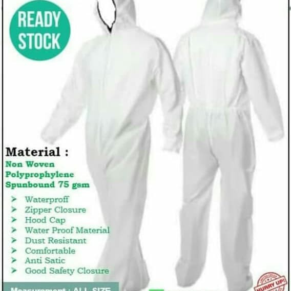 APD Spunbond Non Woven grm 75% / Baju Pelindung Diri