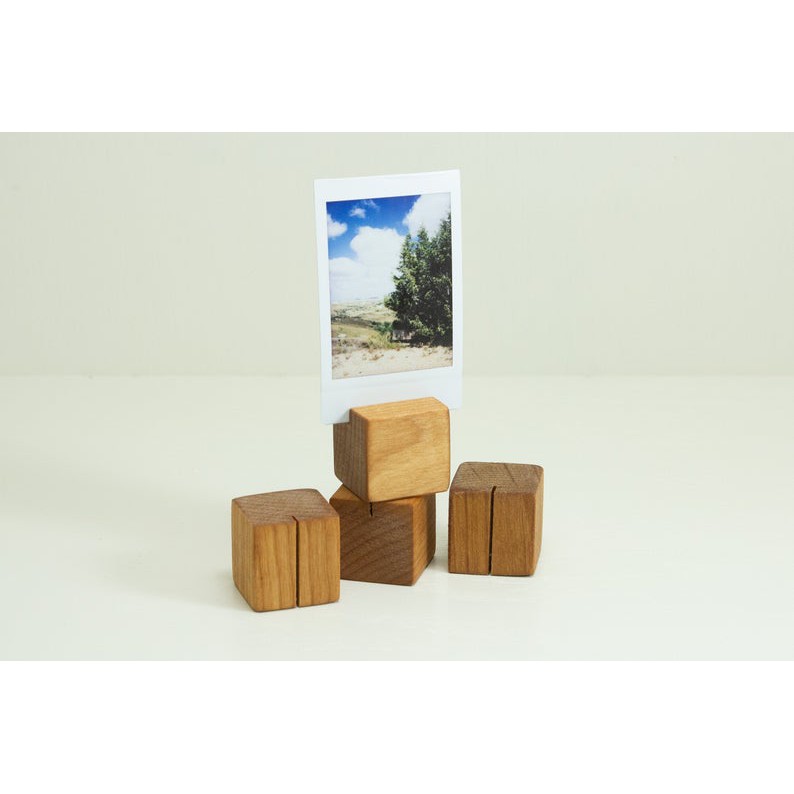 Wood Cube Photo Display Set